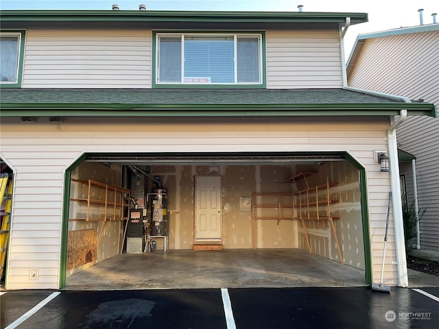 garage with water heater