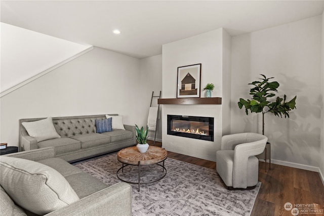 living room featuring hardwood / wood-style flooring