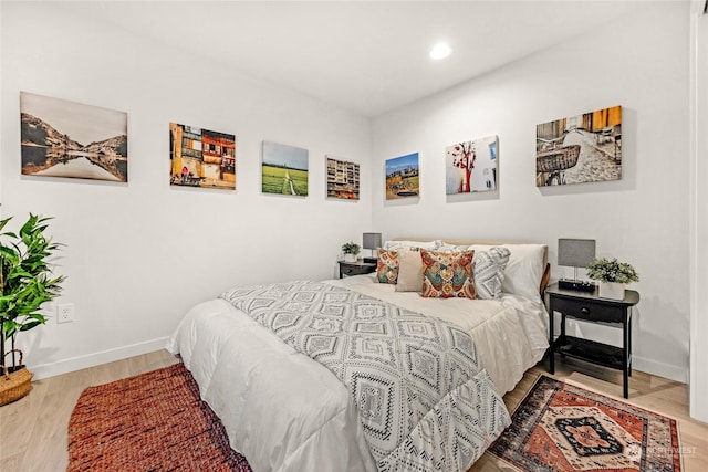 bedroom featuring light hardwood / wood-style floors