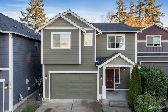 view of front facade with a garage