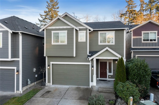 view of front facade with a garage