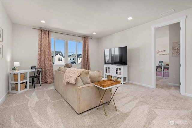 view of carpeted living room