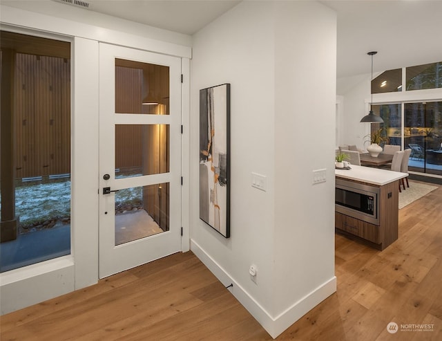 interior space featuring light wood-type flooring