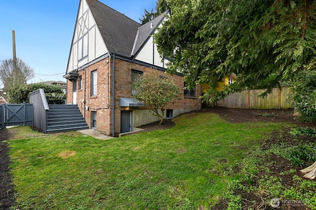 exterior space with stairway and fence