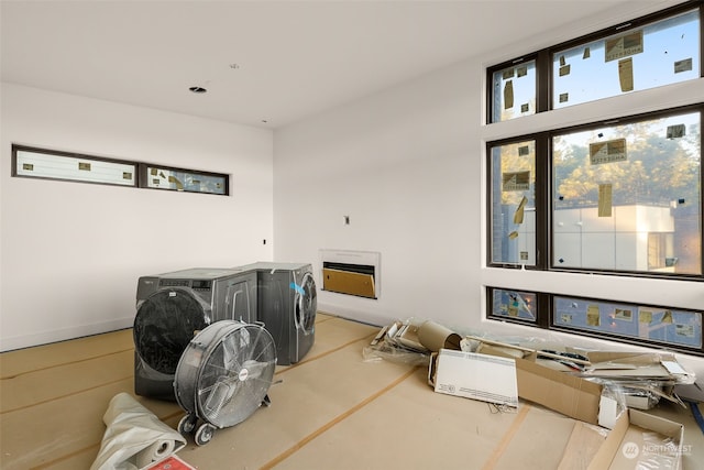 interior space featuring washer and clothes dryer