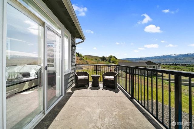 balcony with a mountain view