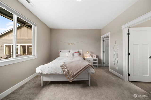 bedroom with carpet floors