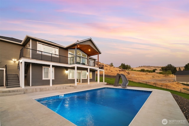 11 Holcomb Dr, East Wenatchee, WA 98802 - back of house featuring a patio, stairway, and a balcony