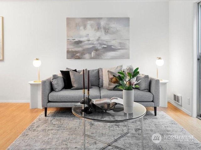 living room featuring hardwood / wood-style floors