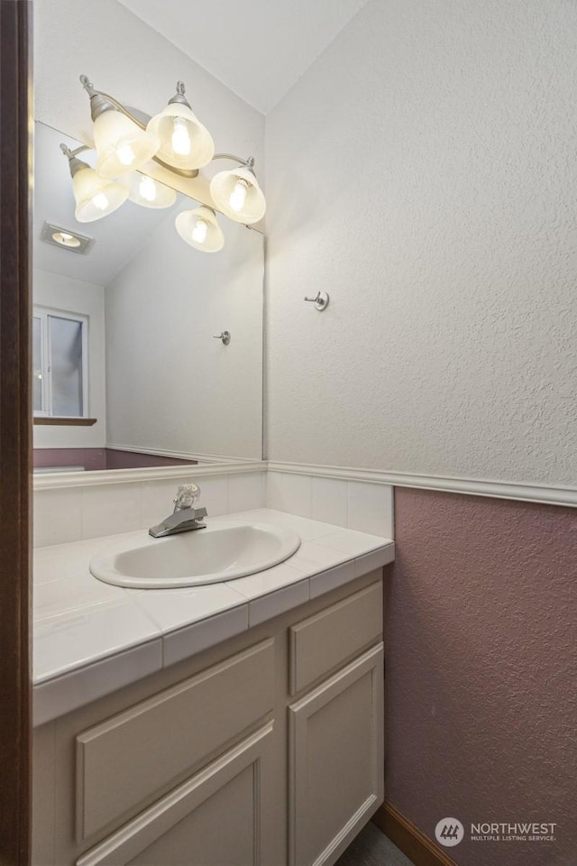 1305 W Clearbrook Unit 7, Bellingham, WA 98229 - bathroom featuring vanity and a textured wall