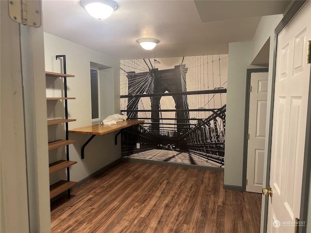 interior space featuring dark wood-type flooring