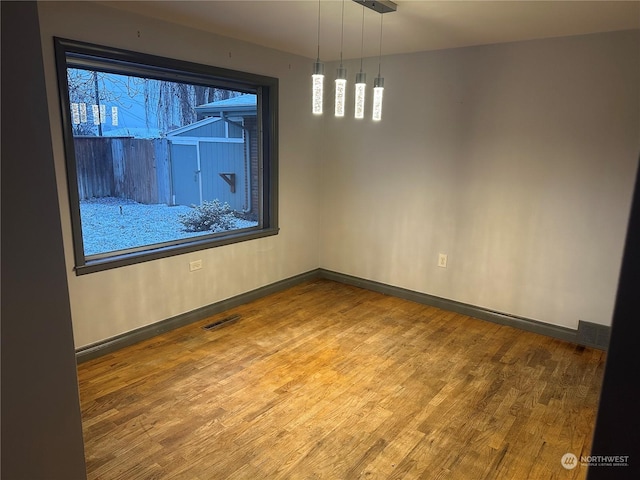 unfurnished dining area featuring hardwood / wood-style flooring and a healthy amount of sunlight