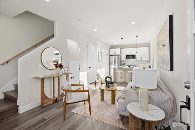 living room featuring wood-type flooring