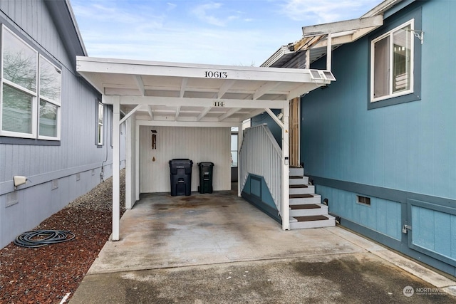 view of parking featuring a carport