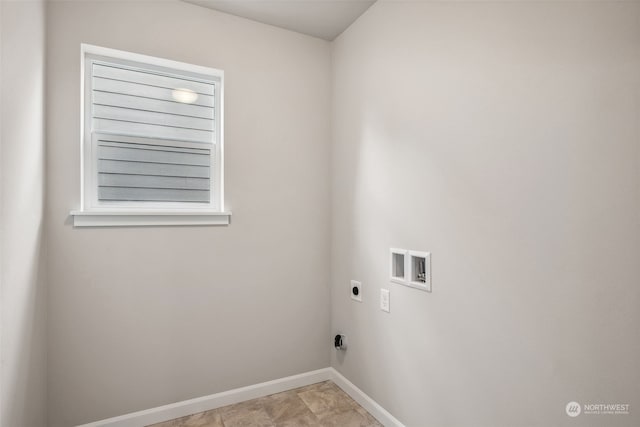 washroom featuring hookup for an electric dryer and washer hookup