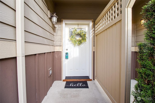 view of doorway to property