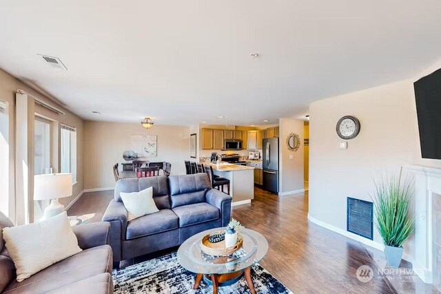 living room featuring hardwood / wood-style floors