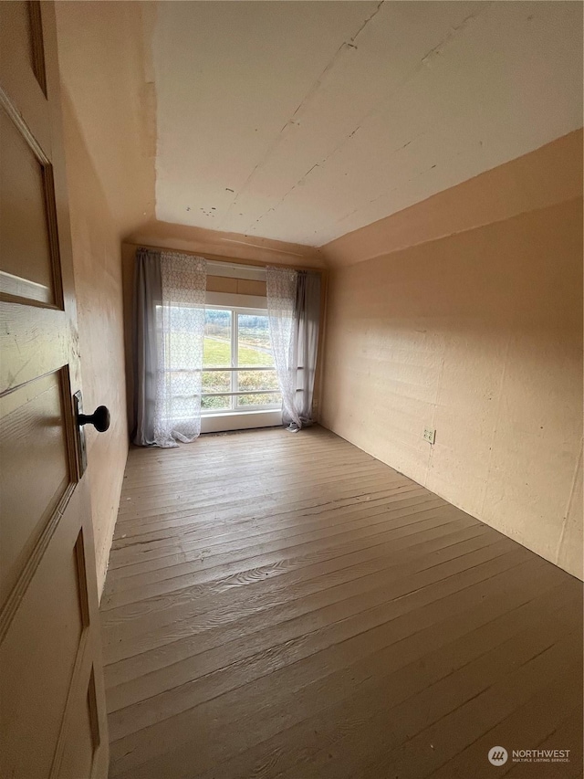 empty room with hardwood / wood-style flooring