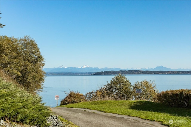 property view of water featuring a mountain view