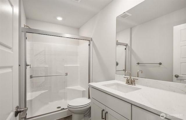 9014 NE 203rd Ln Unit C, Bothell, WA 98011 - full bathroom featuring a shower stall, toilet, and vanity