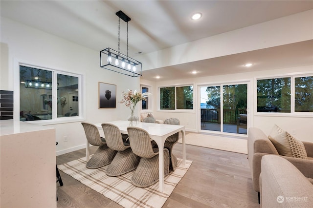 dining area featuring light hardwood / wood-style floors