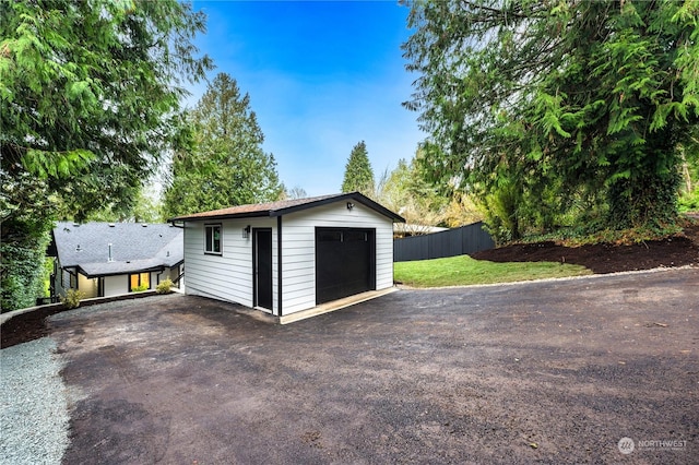 view of garage