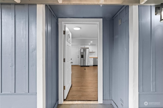 hallway featuring hardwood / wood-style floors