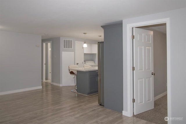 interior space featuring light wood-type flooring