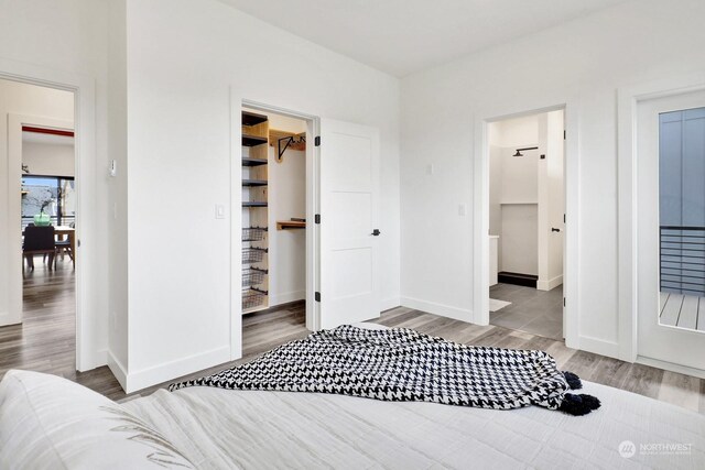 205 Riverwalk Dr, Lynden, WA 98264 - bedroom with a spacious closet, wood finished floors, and a closet