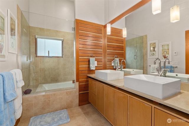 bathroom featuring tile patterned floors and vanity