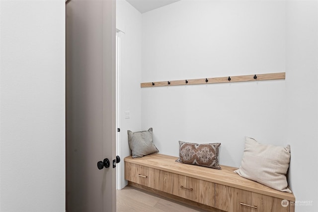 mudroom featuring light hardwood / wood-style floors