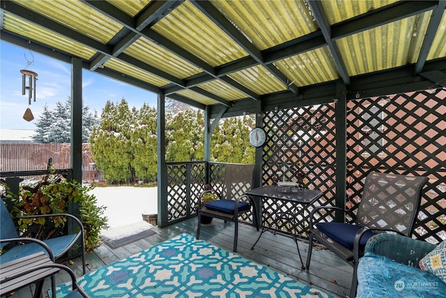 view of patio featuring a deck