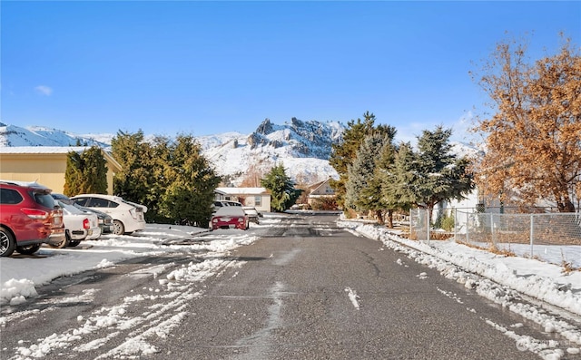 view of road featuring a mountain view