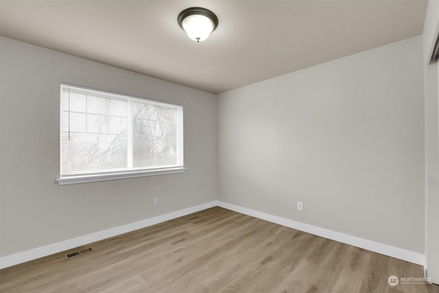 empty room featuring light wood-type flooring