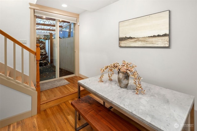 entrance foyer featuring hardwood / wood-style floors