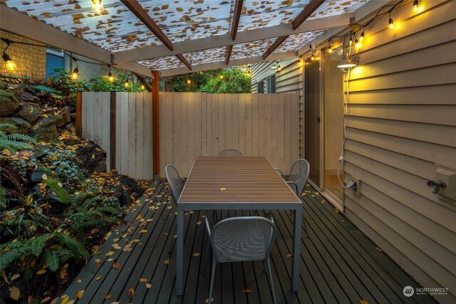 deck with a pergola