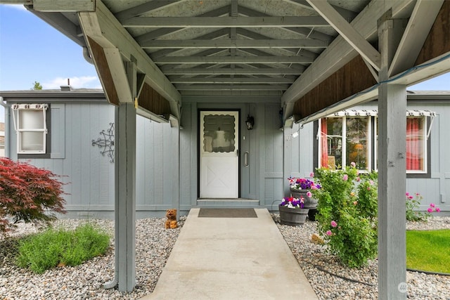 view of doorway to property