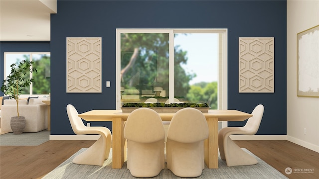 dining room with hardwood / wood-style floors