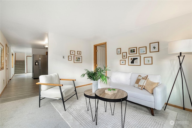 living room with wood-type flooring