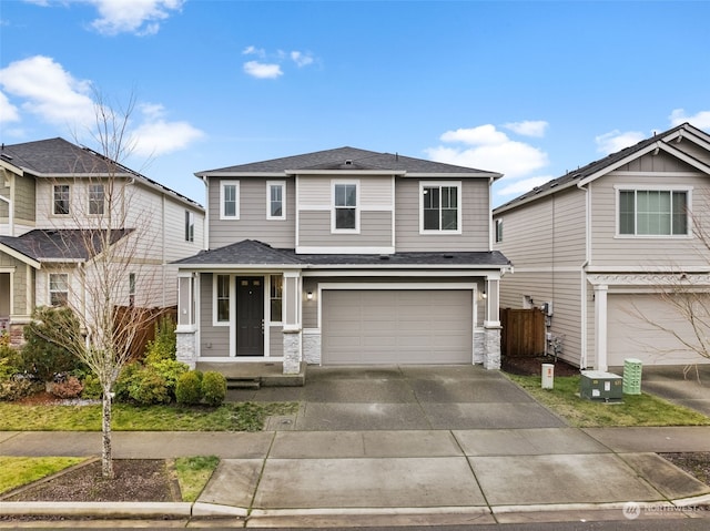 view of front of home with a garage