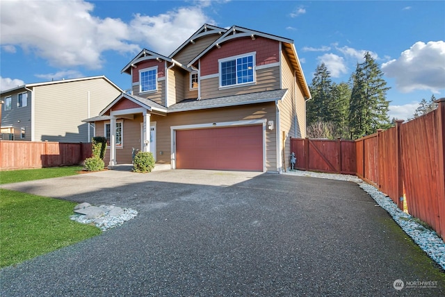 craftsman-style house with a garage