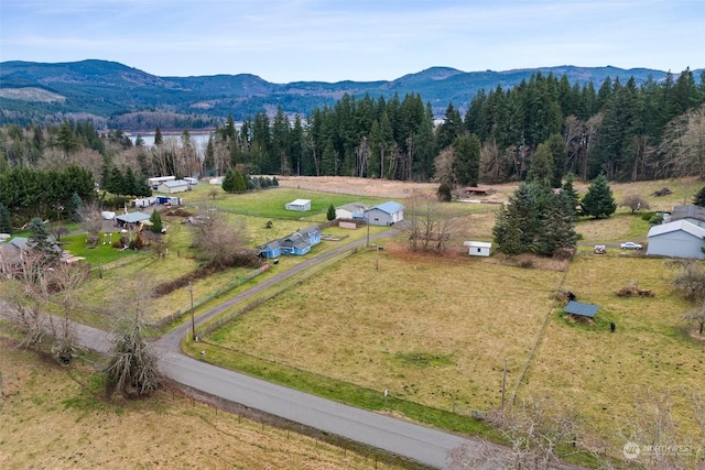 bird's eye view featuring a mountain view