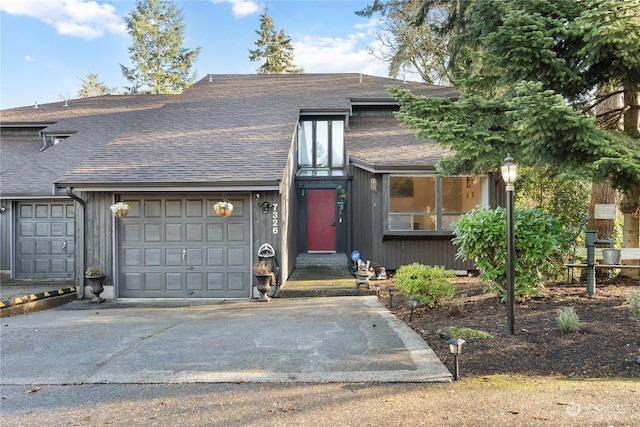 view of front of house with a garage