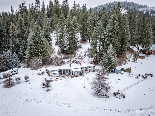 view of snowy aerial view