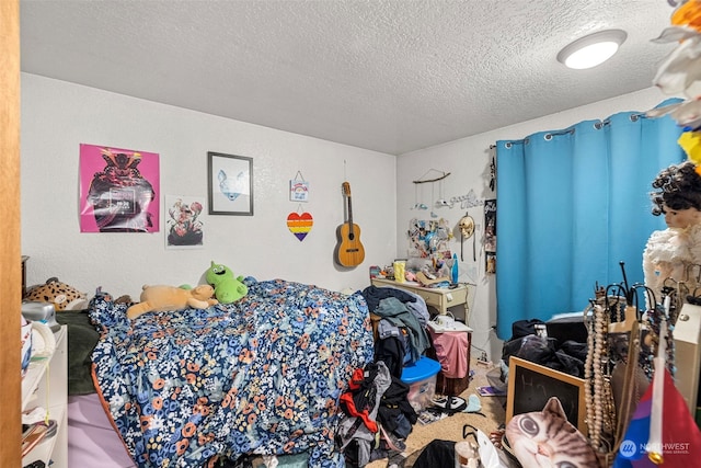 bedroom with a textured ceiling