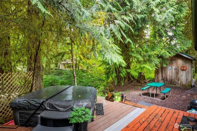 wooden terrace with grilling area