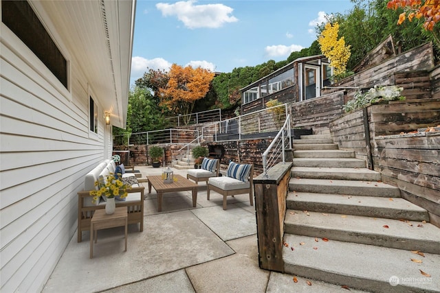 view of patio featuring outdoor lounge area