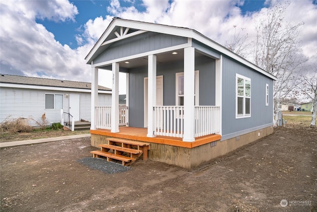 exterior space with covered porch