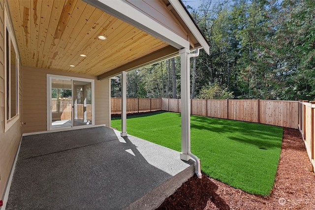 view of yard featuring a patio