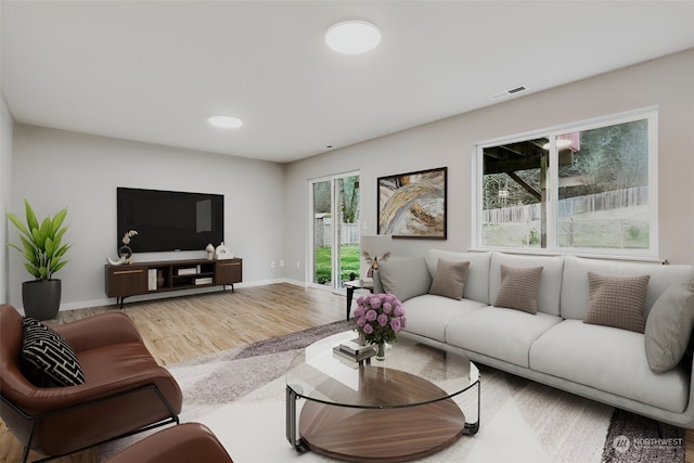 living room featuring hardwood / wood-style floors